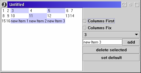 [Festen Zeilenzahl, Zeilen zuerst]